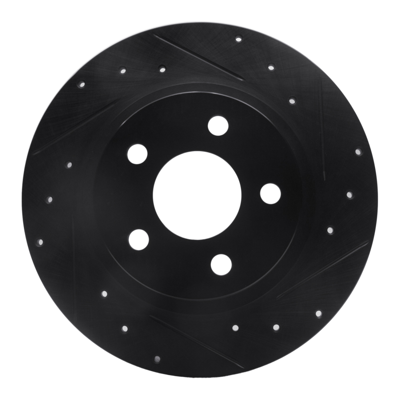 Buick Park Avenue Brake Rotor (1) - Rear Right - R1 Concepts - Drilled & Slotted - Black - `98-`05
